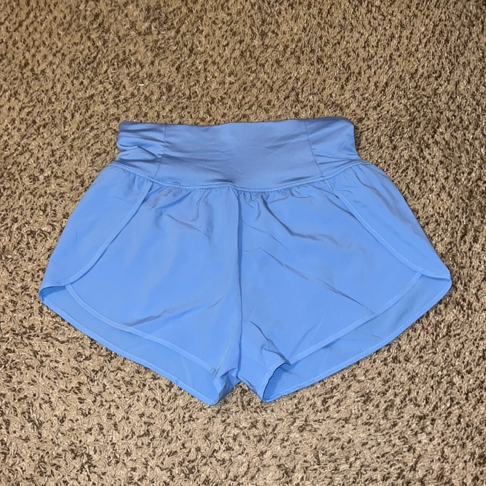 Blue High Waisted Athletic Shorts